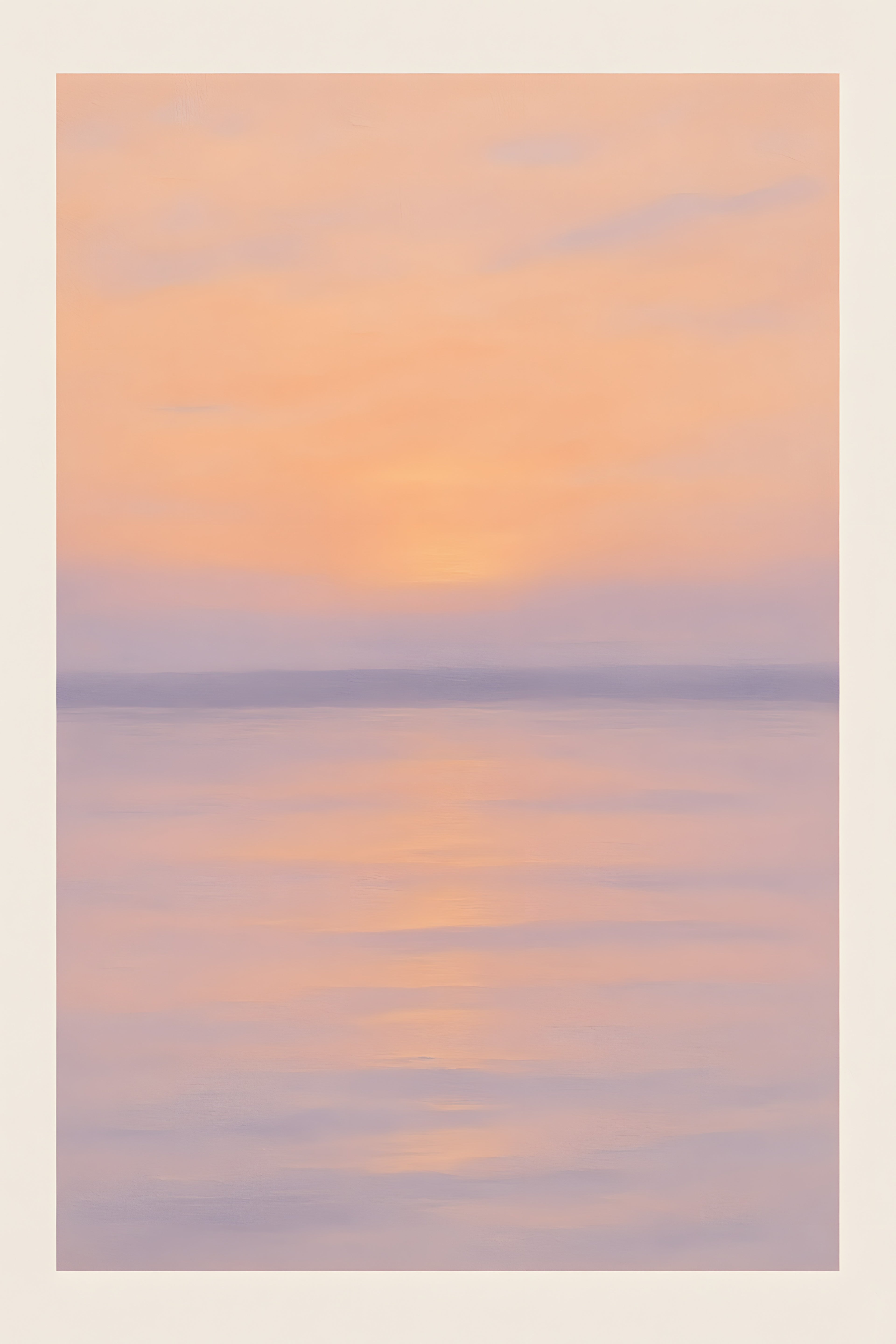 Minimalist coastal sunset painting with soft peach and la... | Printable Wall Art | Instant Download
