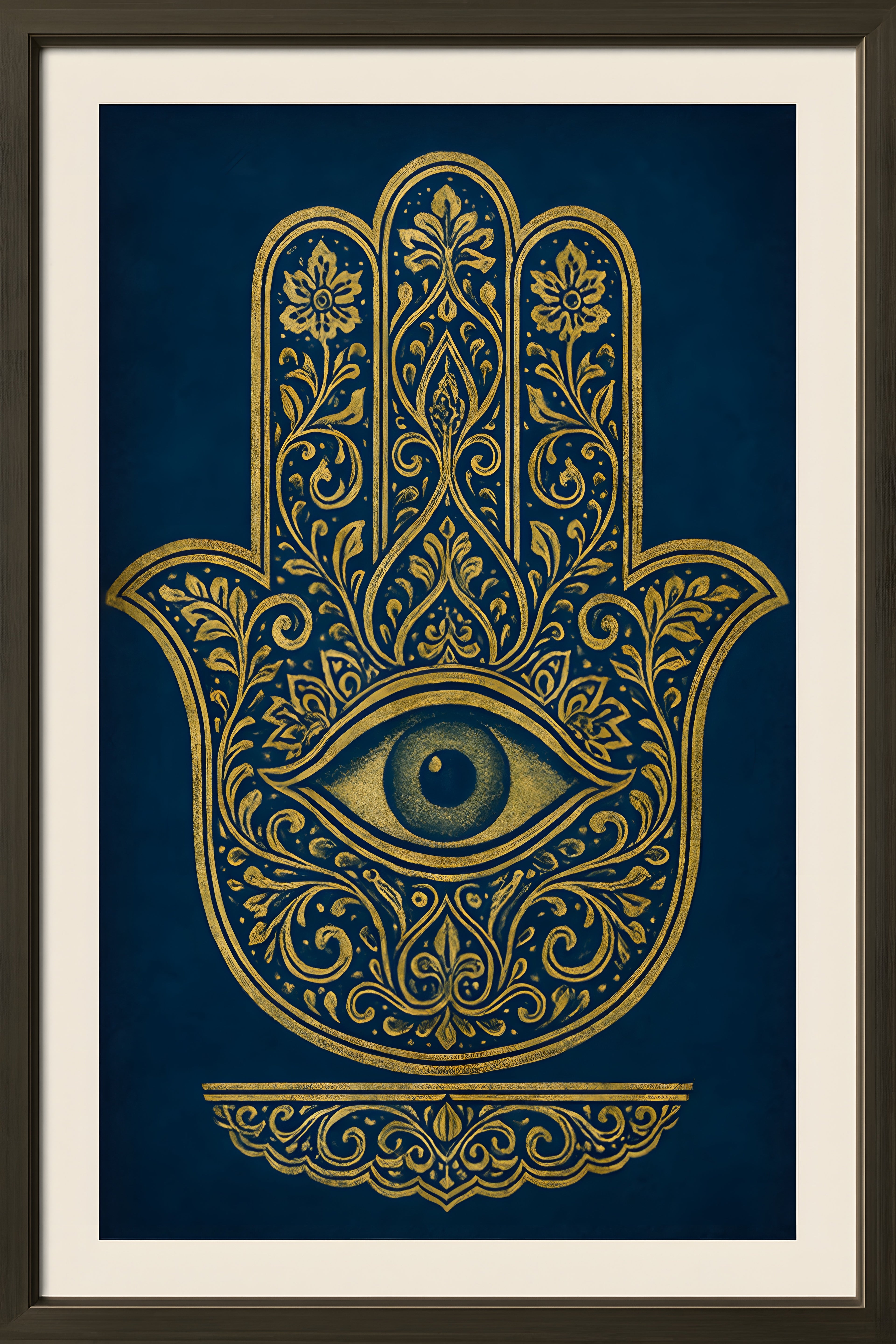 Hamsa hand with evil eye and ornate patterns | Printable Wall Art | Instant Download