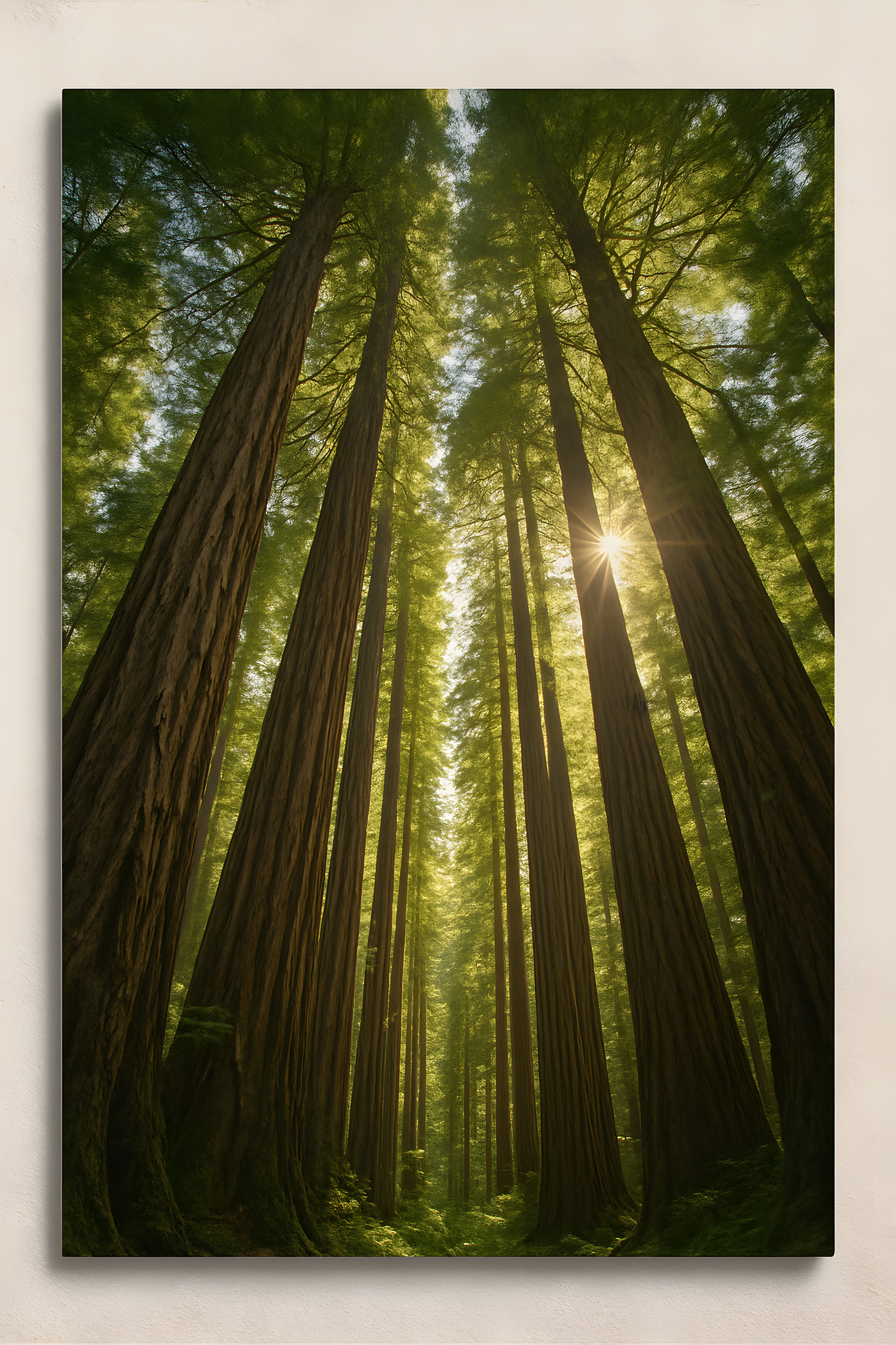 Old growth redwood forest looking up at canopy | Printable Wall Art | Instant Download