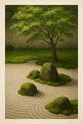 Peaceful Japanese zen garden with raked sand | Printable Wall Art | Instant Download