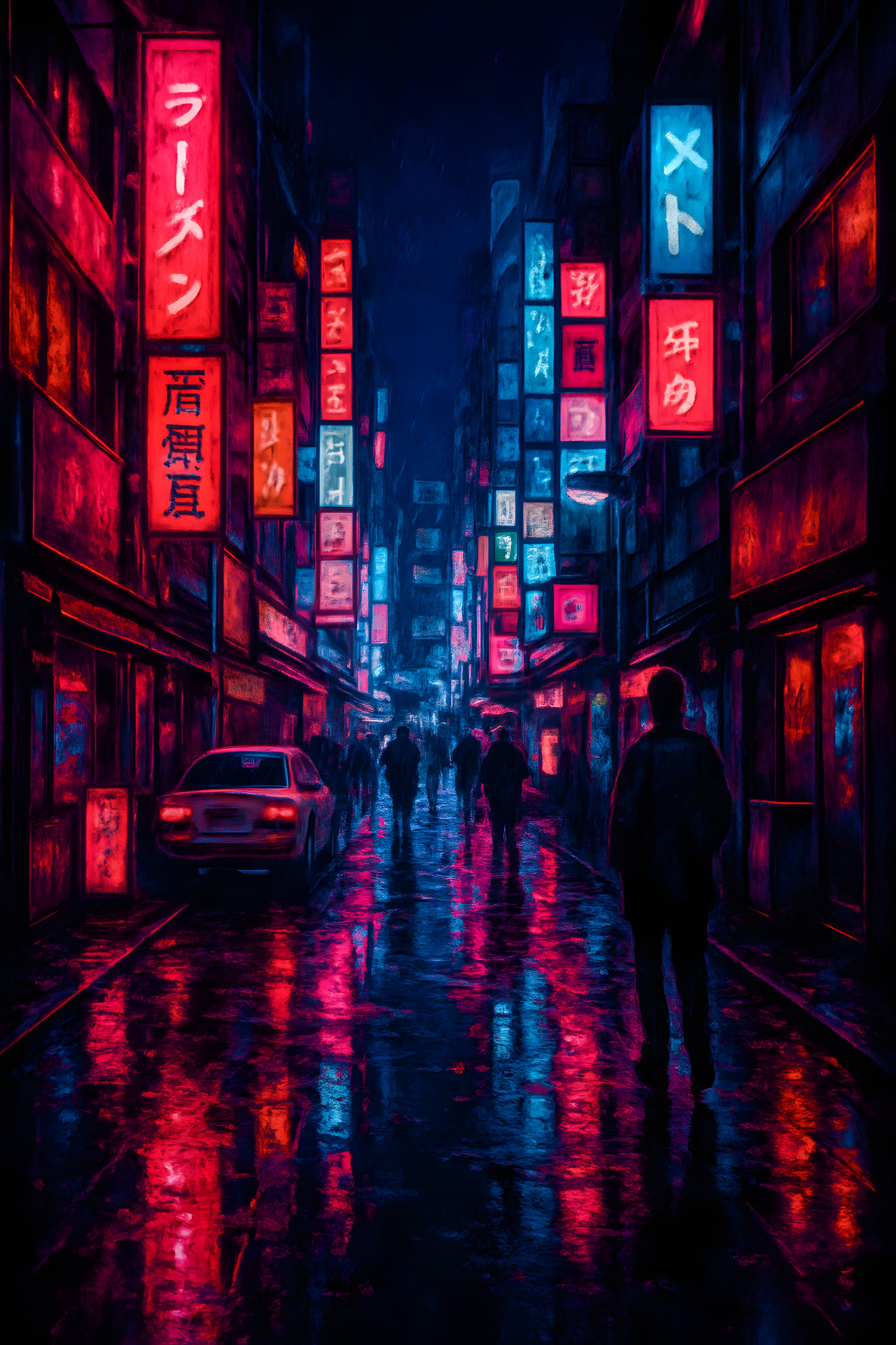 Tokyo neon street at night | Printable Wall Art | Instant Download