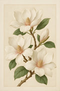 Magnolia branch with large white blossoms | Printable Wall Art | Instant Download