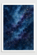 Abstract watercolor galaxy in deep blues | Printable Wall Art | Instant Download