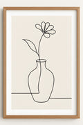 Continuous line abstract of a vase with single flower | Printable Wall Art | Instant Download