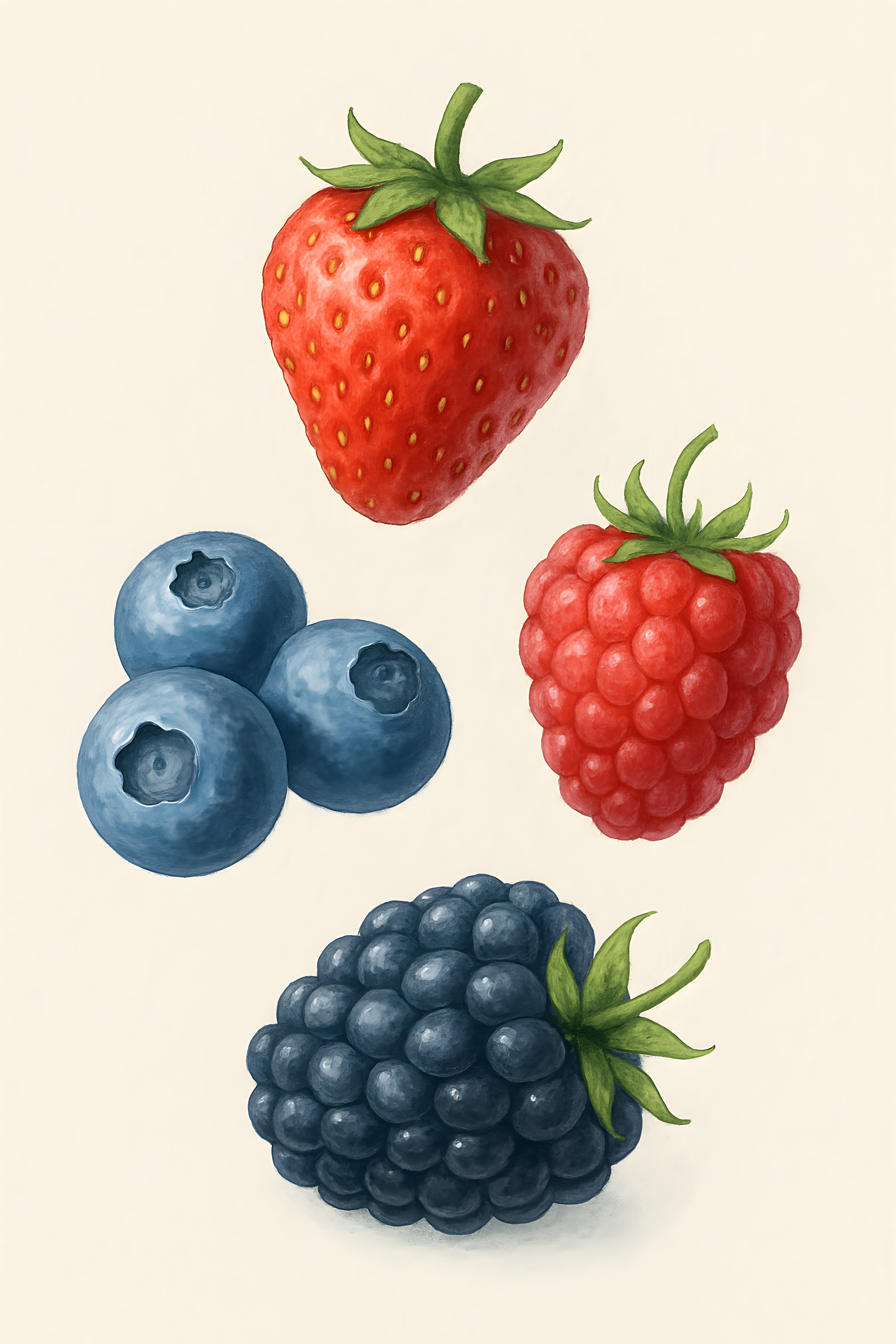 Watercolor berries collection — strawberry | Printable Wall Art | Instant Download