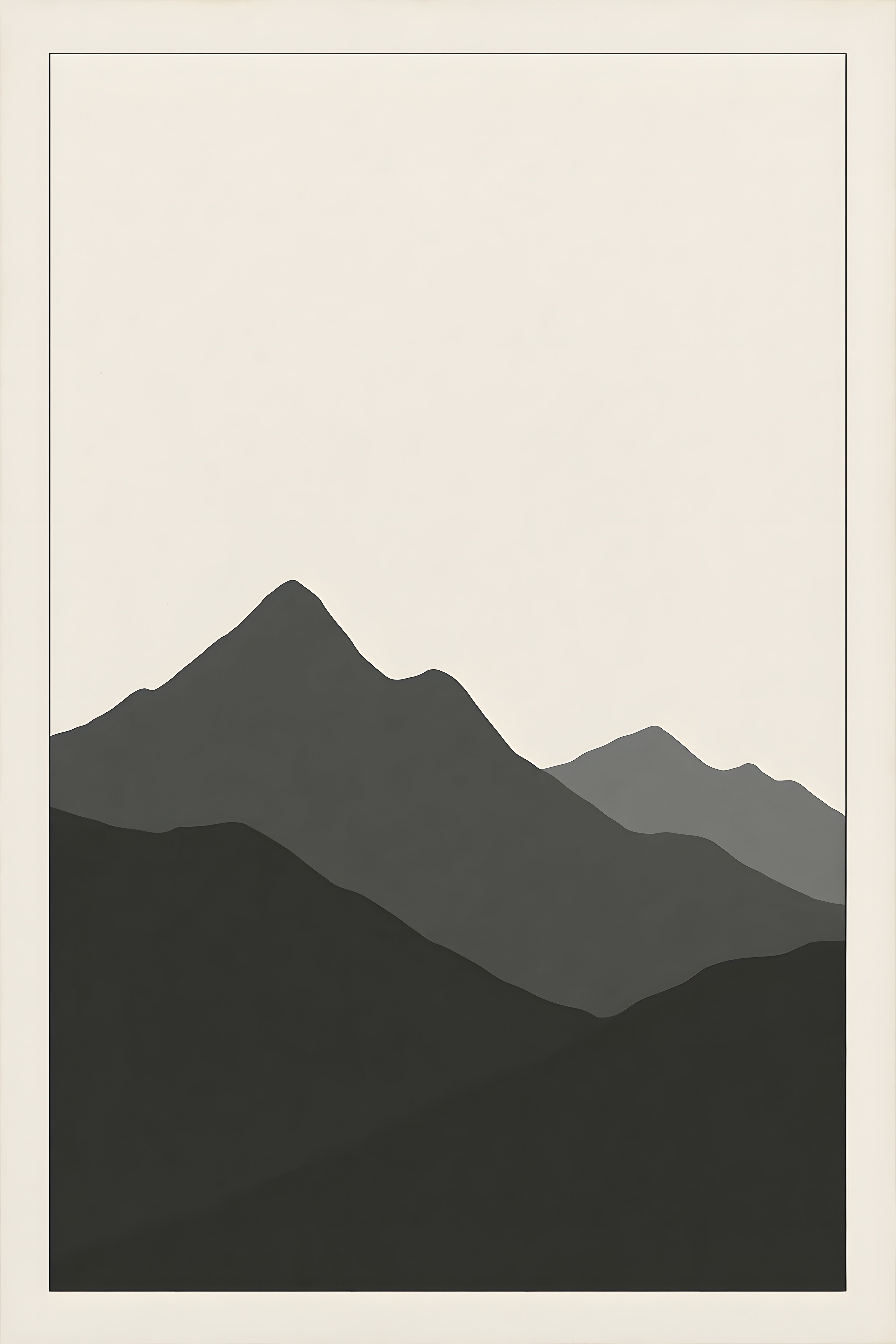 Two-tone minimalist landscape silhouette | Printable Wall Art | Instant Download