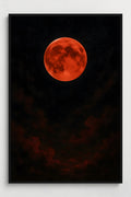 Dark celestial scene with blood moon eclipse | Printable Wall Art | Instant Download