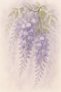 Wisteria cascading flowers in soft purple and lilac | Printable Wall Art | Instant Download