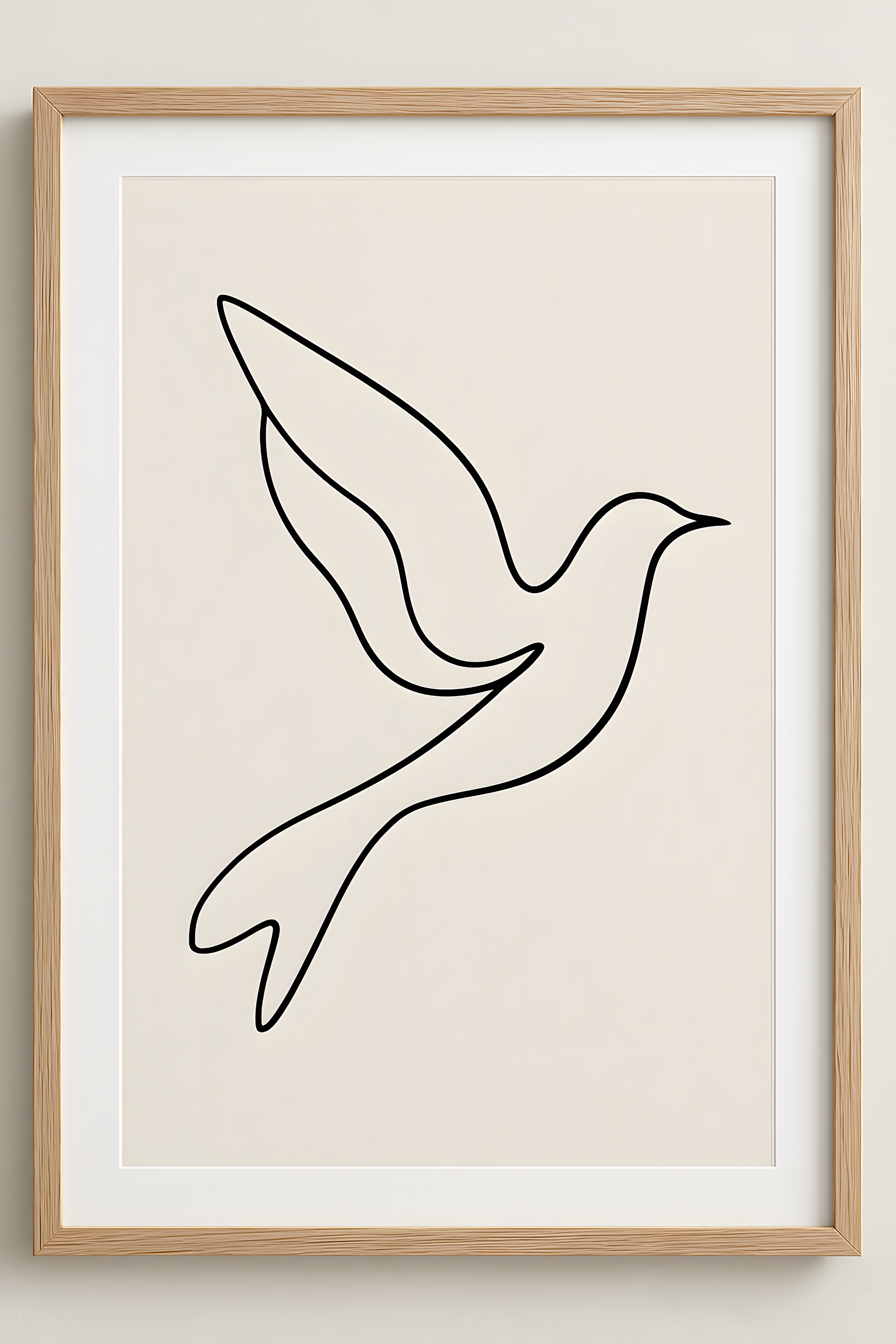 Abstract continuous line art of a bird in flight | Printable Wall Art | Instant Download