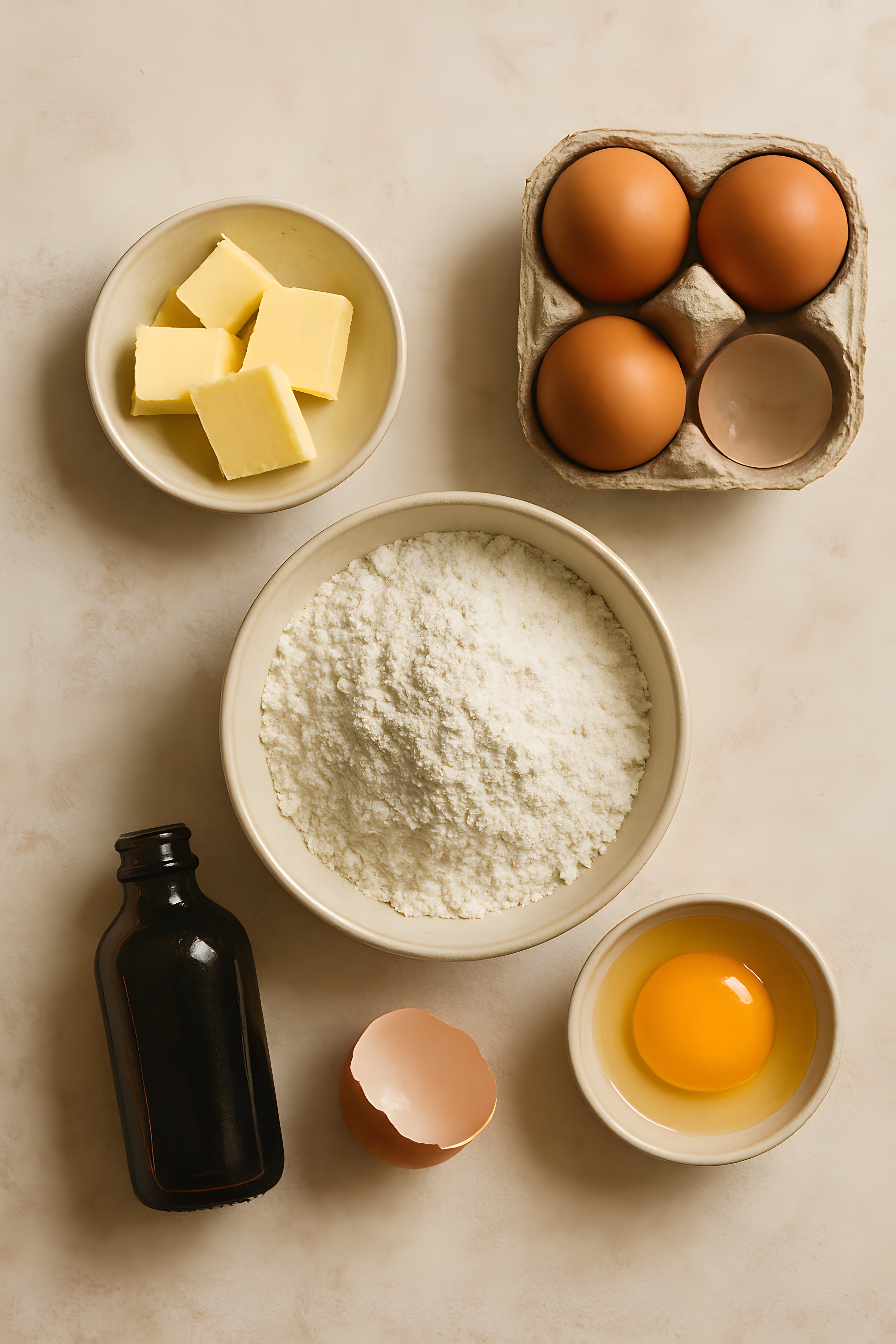 Artistic flat lay of baking ingredients — flour | Printable Wall Art | Instant Download