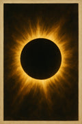 Eclipse painting — sun corona visible around dark moon | Printable Wall Art | Instant Download