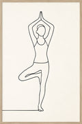Continuous line art of yoga pose — tree pose | Printable Wall Art | Instant Download