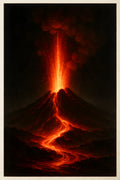 Dramatic volcanic eruption at night | Printable Wall Art | Instant Download