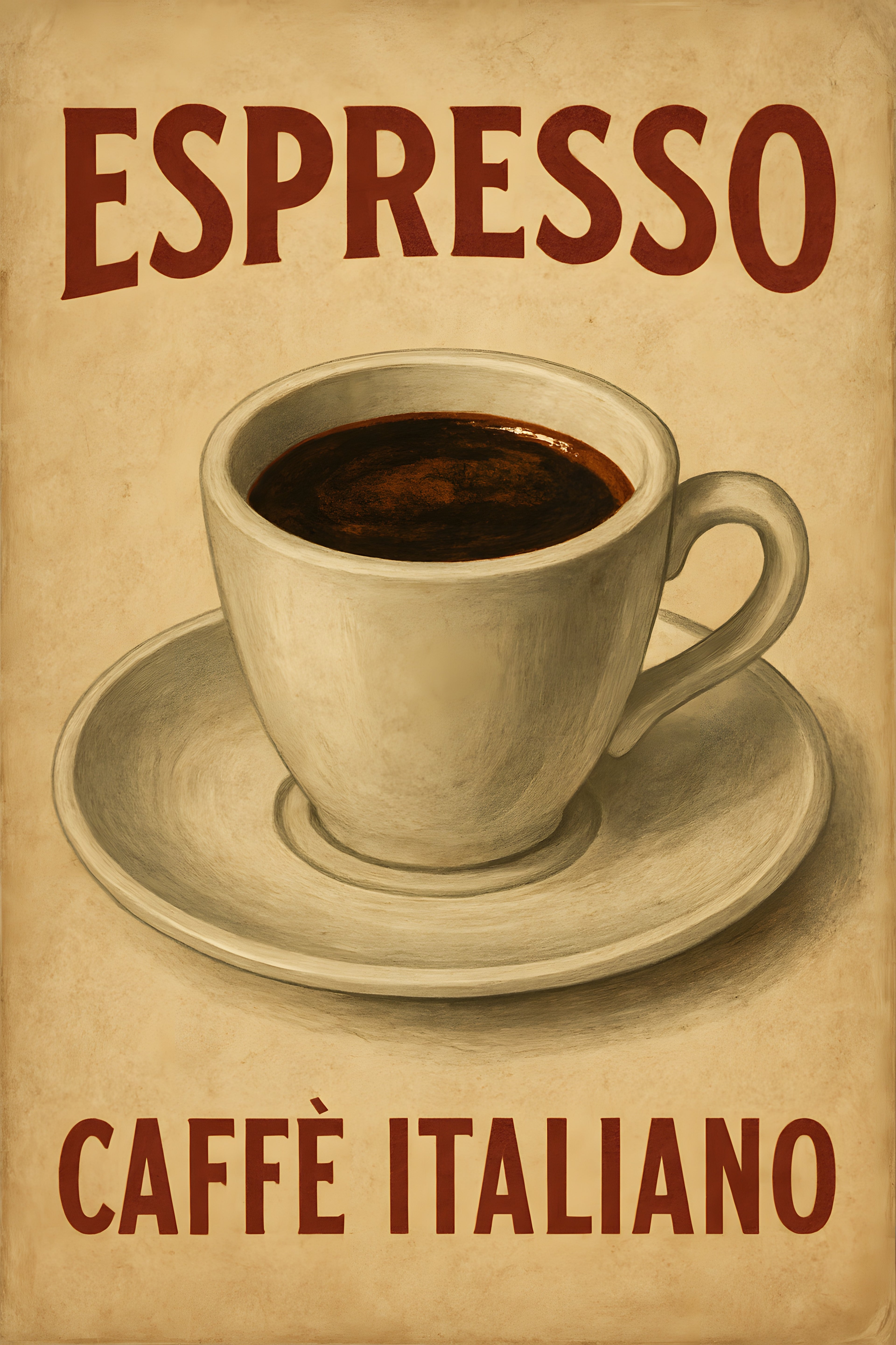Vintage Italian espresso advertisement poster | Printable Wall Art | Instant Download
