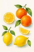 Watercolor painting of fresh citrus fruits - lemons and o... | Printable Wall Art | Instant Download