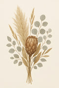 Dried flower bouquet with pampas grass | Printable Wall Art | Instant Download