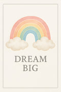 Watercolor rainbow with fluffy clouds | Printable Wall Art | Instant Download