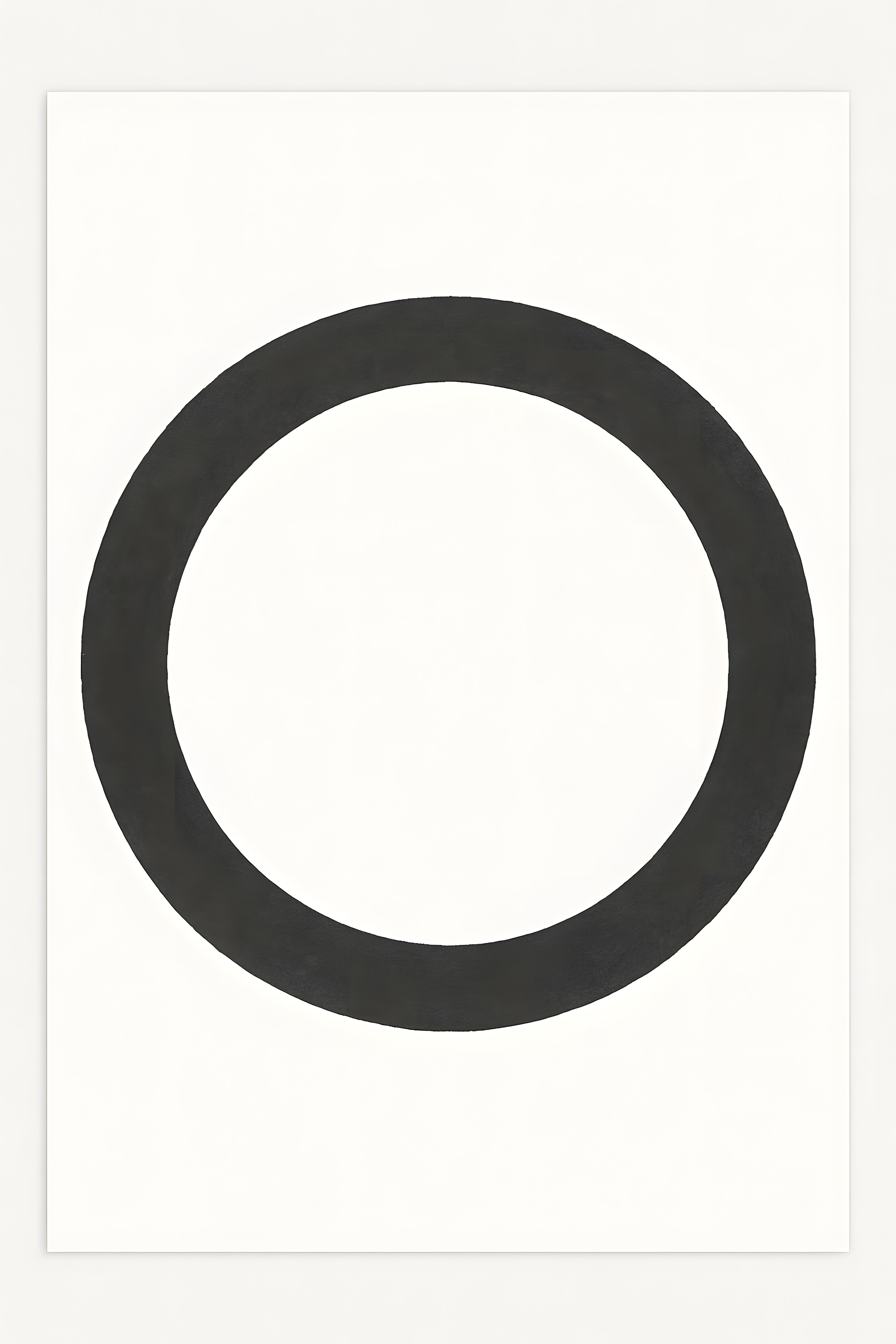 Single perfect circle in charcoal gray on pure white back... | Printable Wall Art | Instant Download