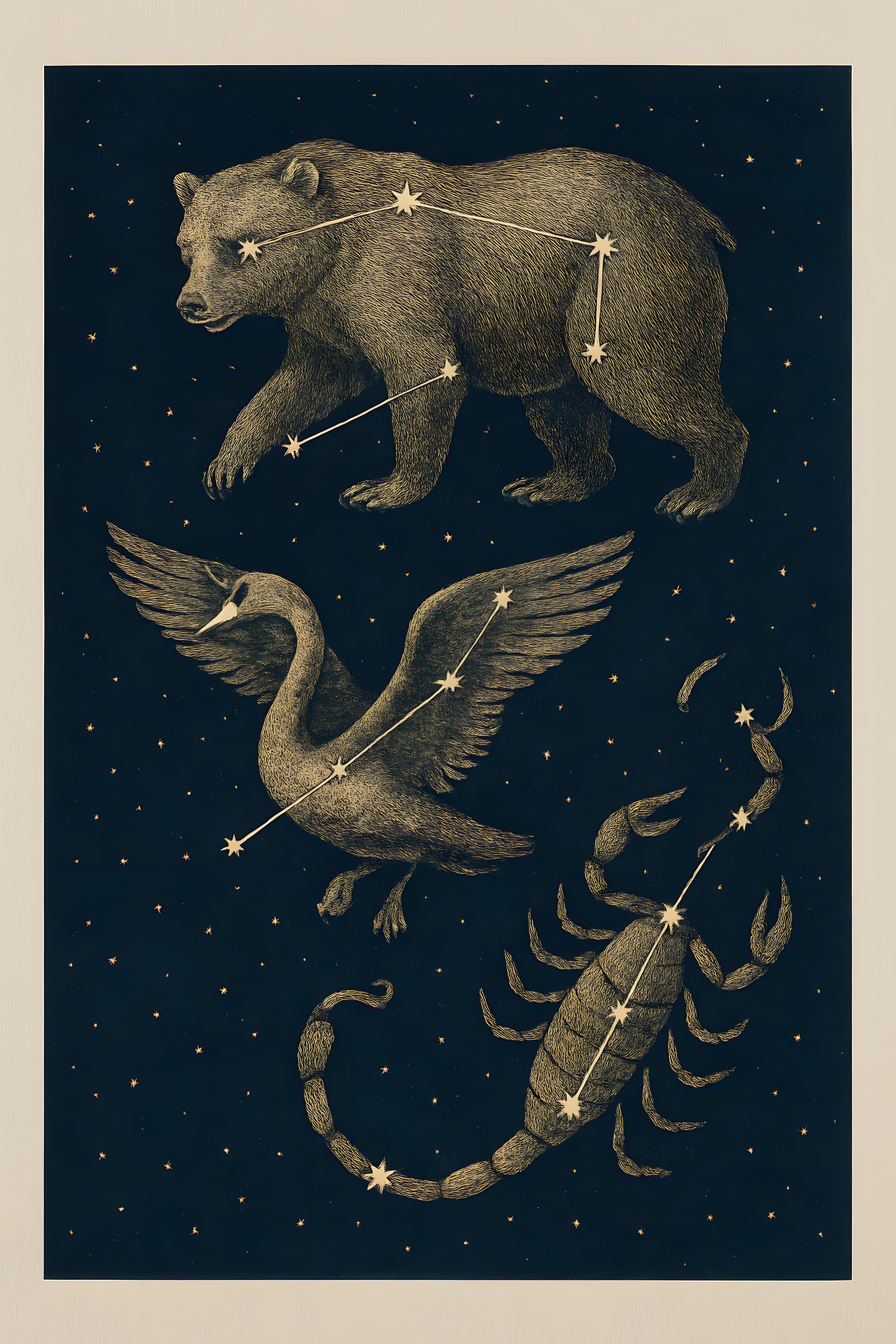 Constellation animals — bear | Printable Wall Art | Instant Download