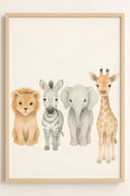 Baby safari animals in a row — lion | Printable Wall Art | Instant Download