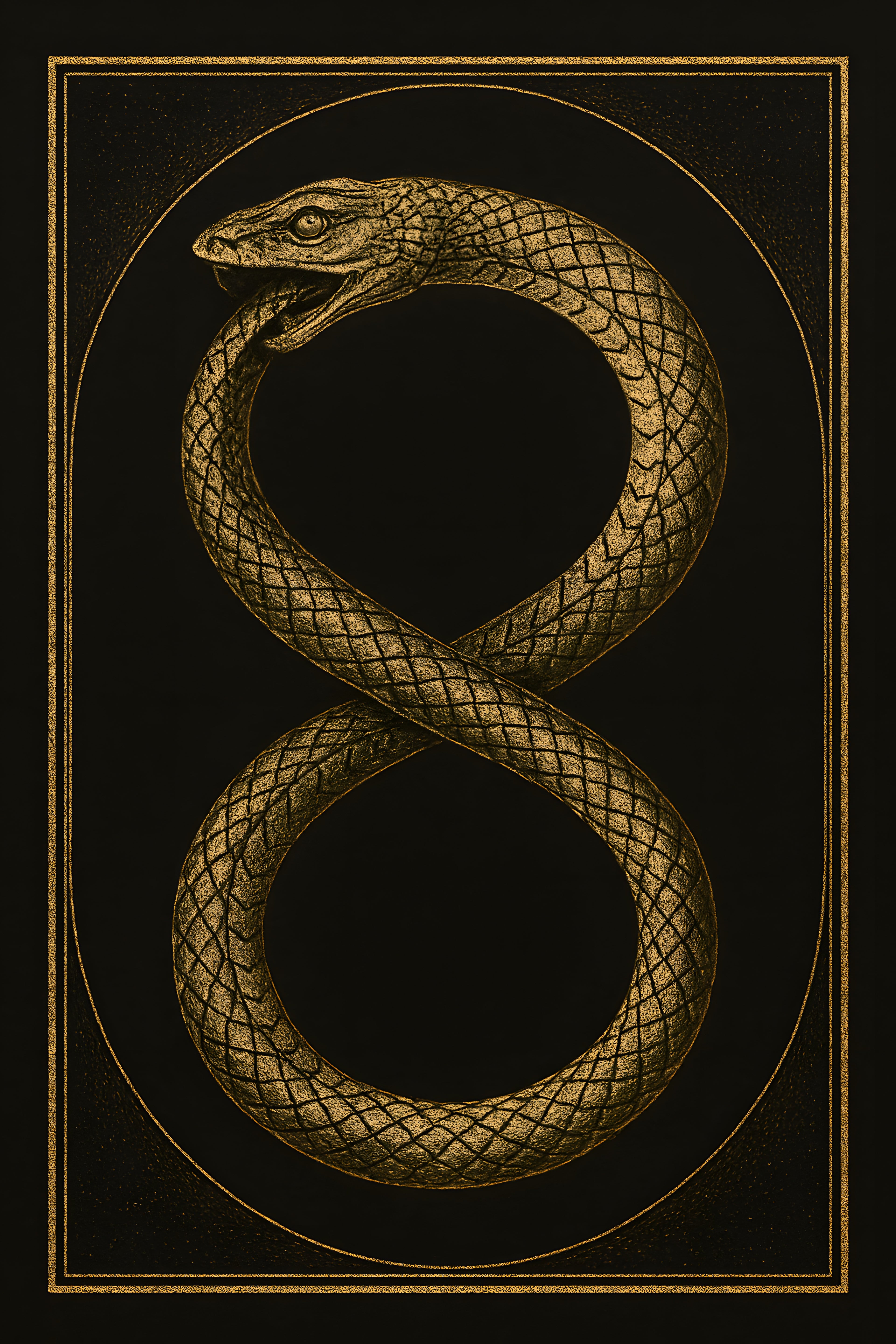 Mystical serpent ouroboros eating own tail | Printable Wall Art | Instant Download