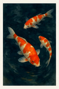 Watercolor koi fish swimming in dark pond | Printable Wall Art | Instant Download