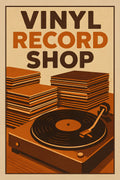 Retro vinyl record shop poster | Printable Wall Art | Instant Download