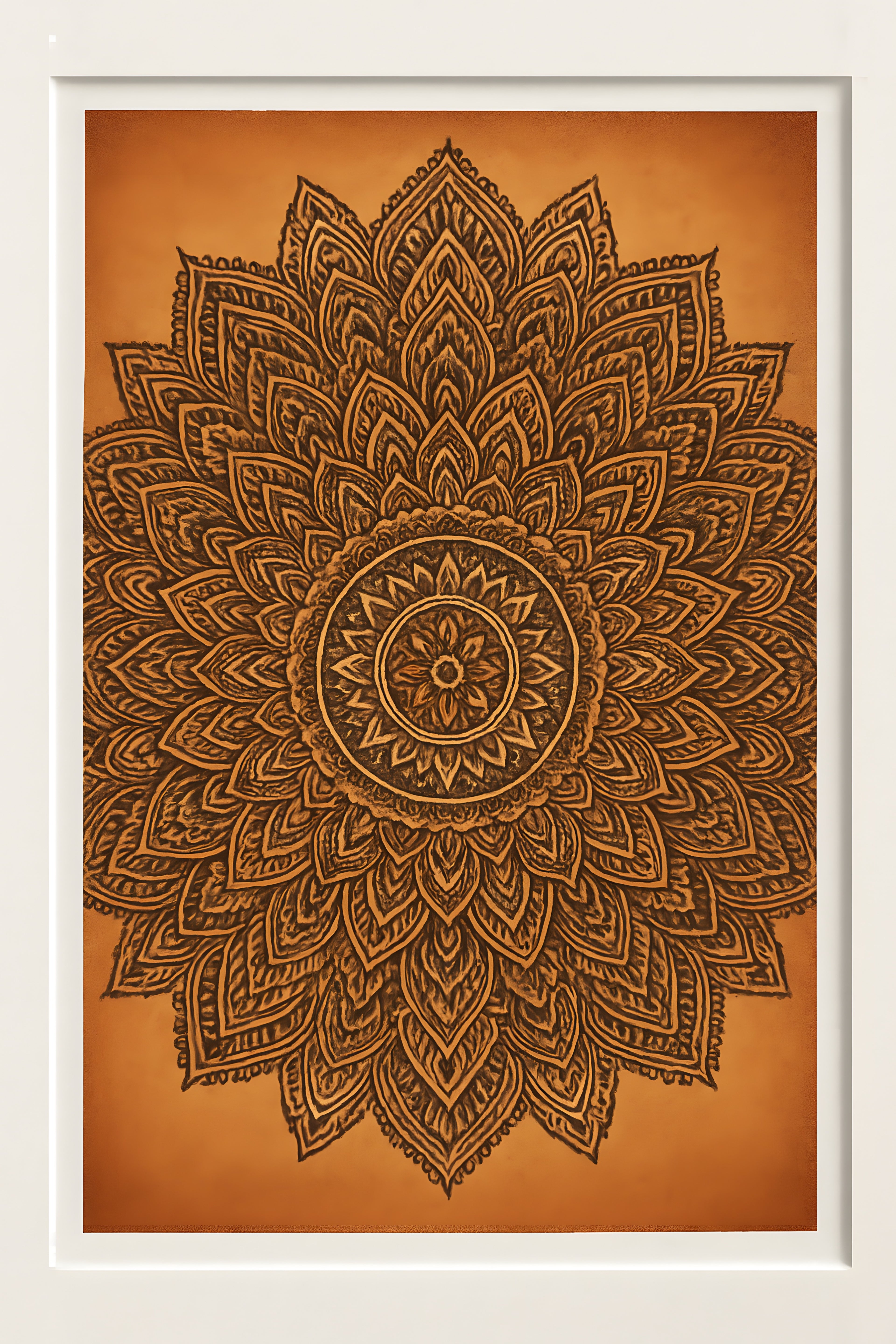 Boho mandala in earthy sunset colors | Printable Wall Art | Instant Download