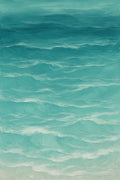Abstract ocean painting in layers of teal | Printable Wall Art | Instant Download