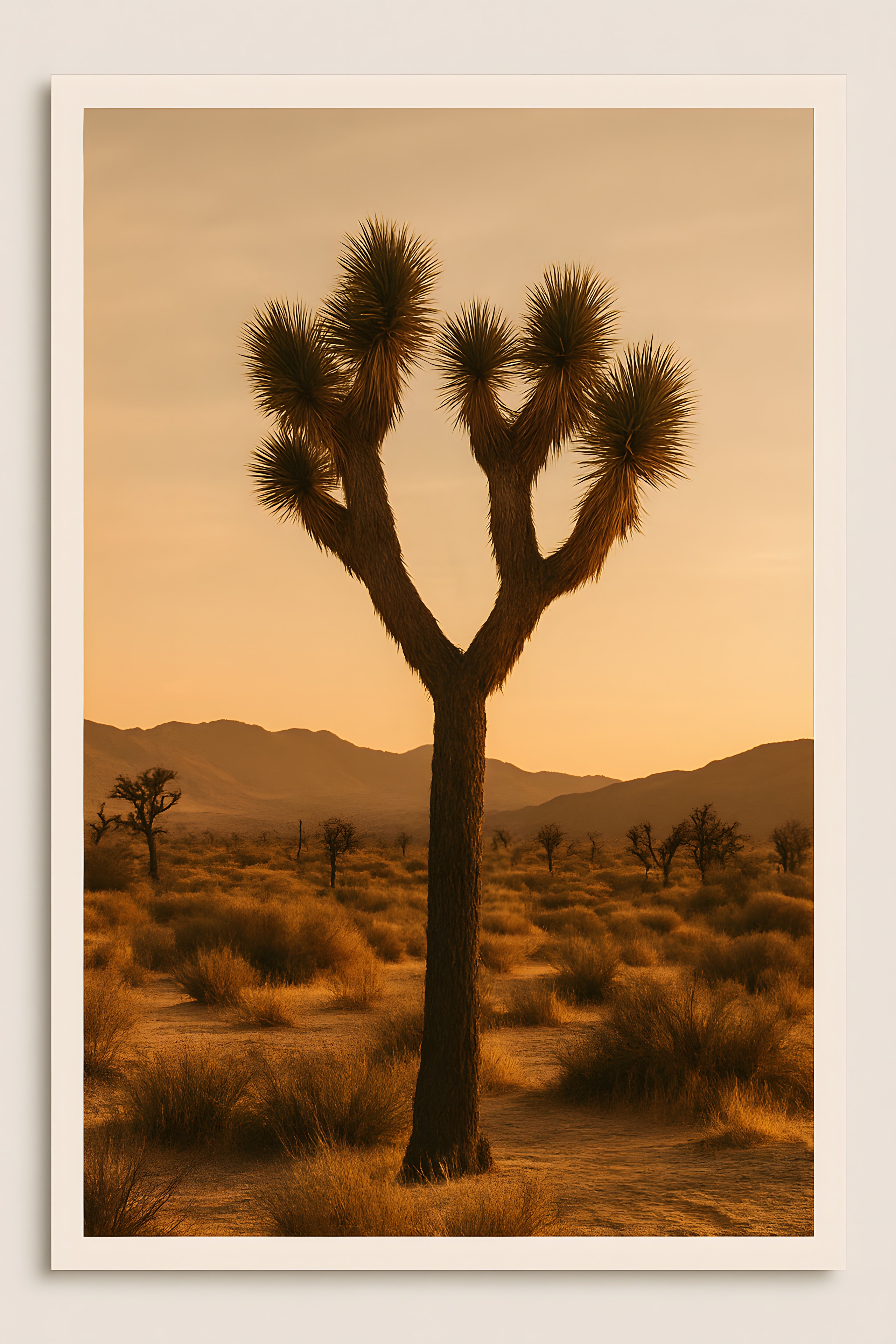 Desert Joshua tree at golden hour | Printable Wall Art | Instant Download