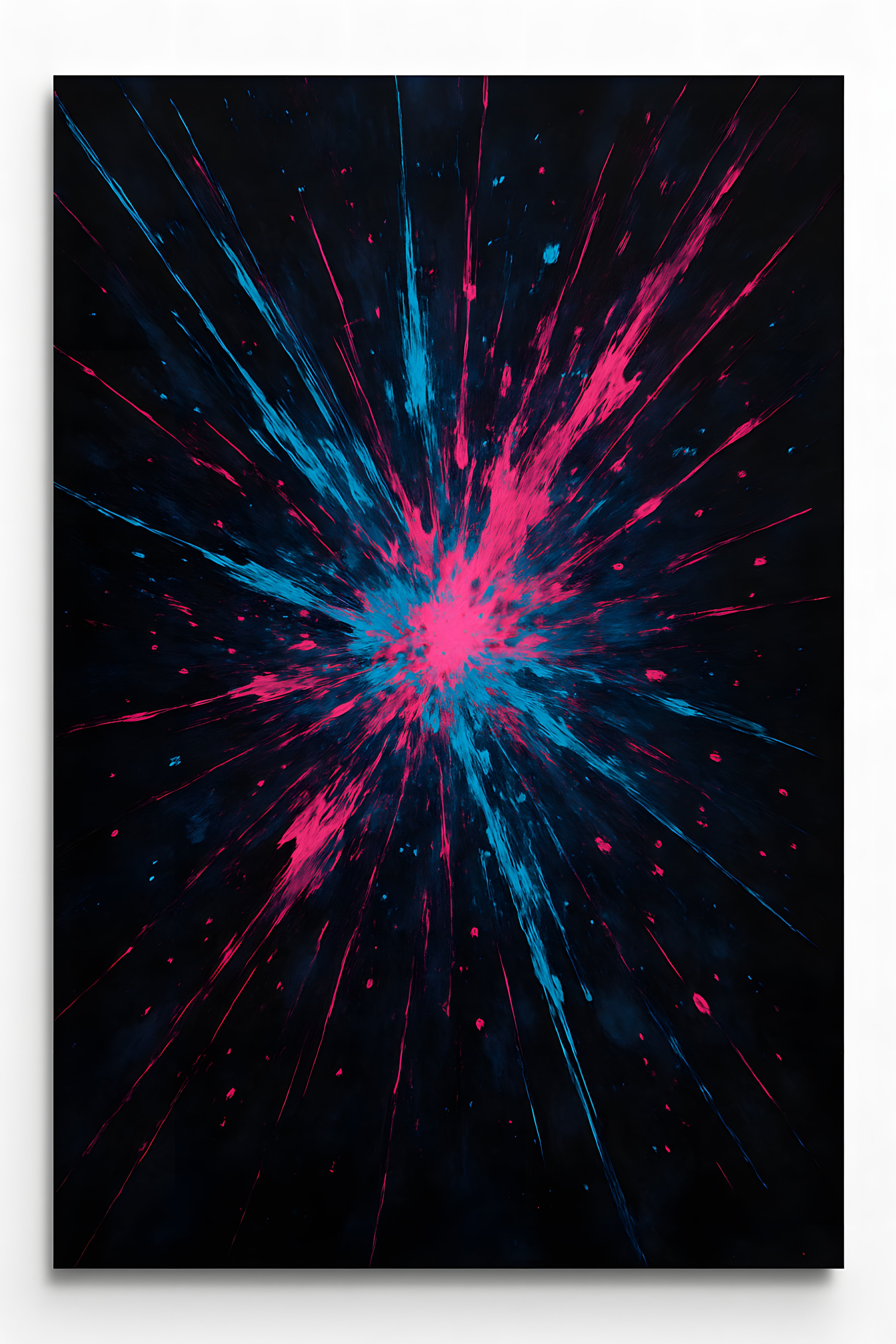 Explosive abstract with radiating lines and splatter in e... | Printable Wall Art | Instant Download