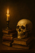 Dark academia still life with old books | Printable Wall Art | Instant Download