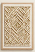Macrame-inspired geometric pattern in cream and tan | Printable Wall Art | Instant Download