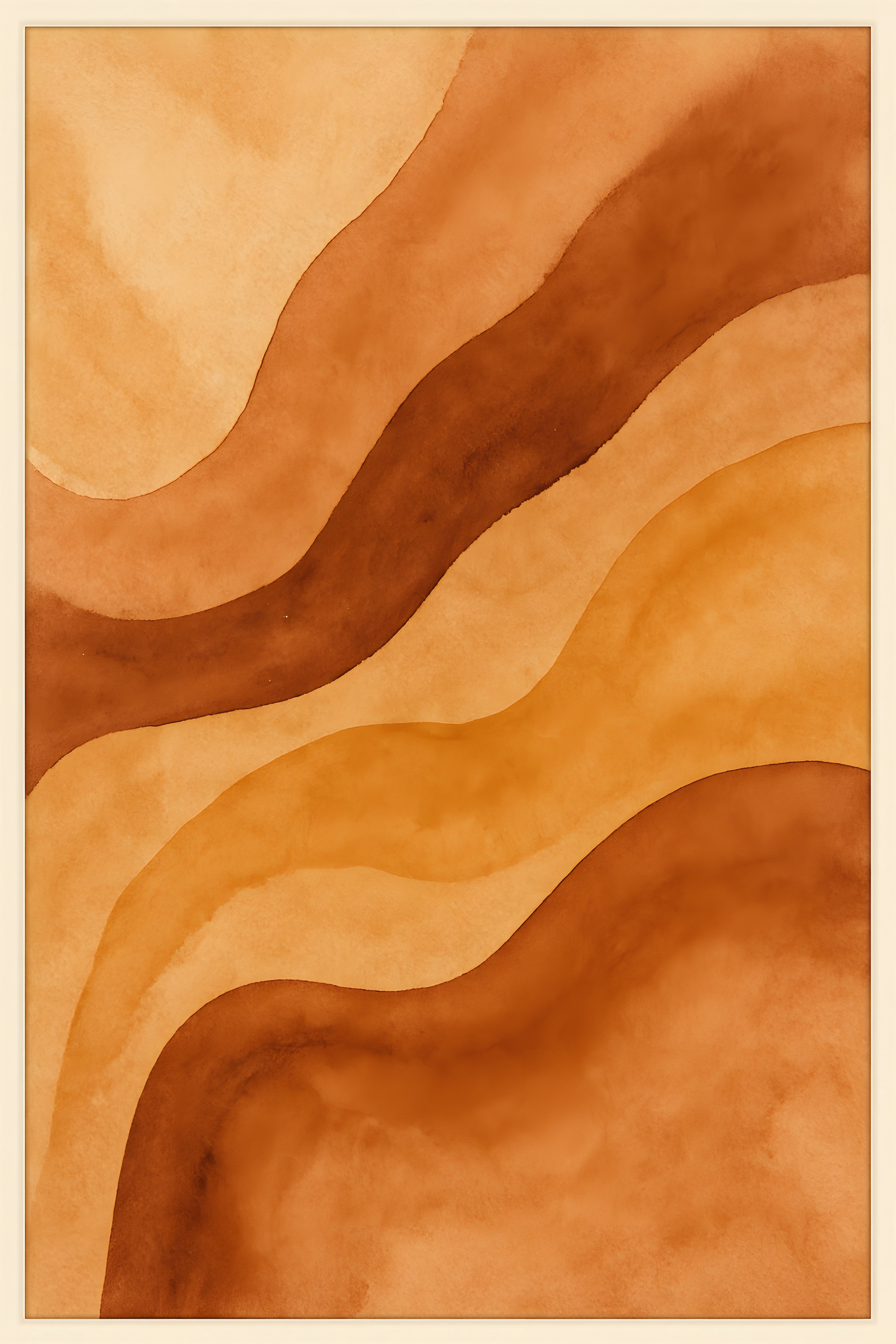Abstract watercolor in earth tones — sienna | Printable Wall Art | Instant Download