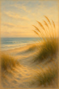 Peaceful seaside scene with sand dunes and beach grass sw... | Printable Wall Art | Instant Download
