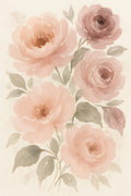 Loose watercolor florals — peonies and roses in blush pin... | Printable Wall Art | Instant Download
