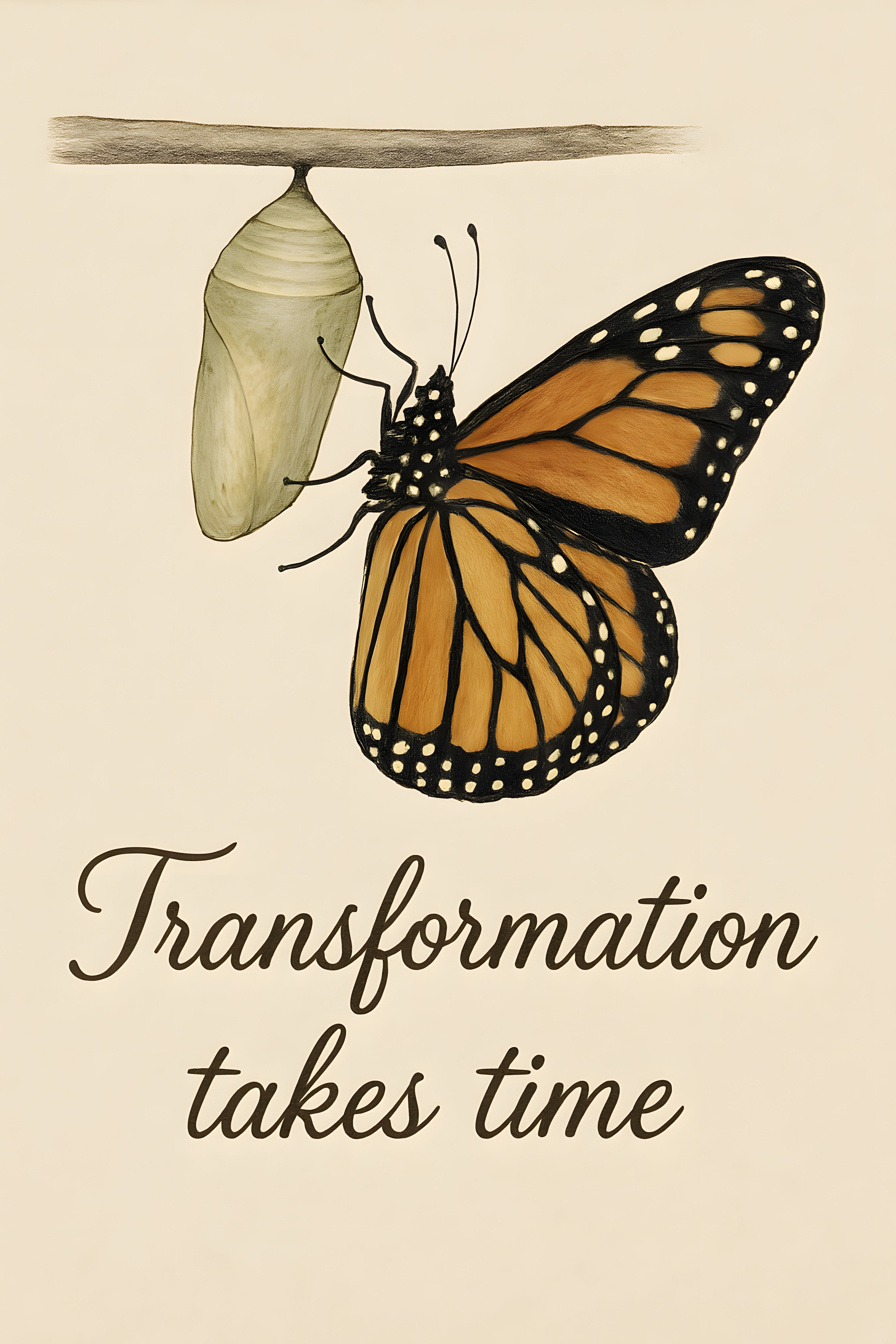 Butterfly emerging from chrysalis | Printable Wall Art | Instant Download