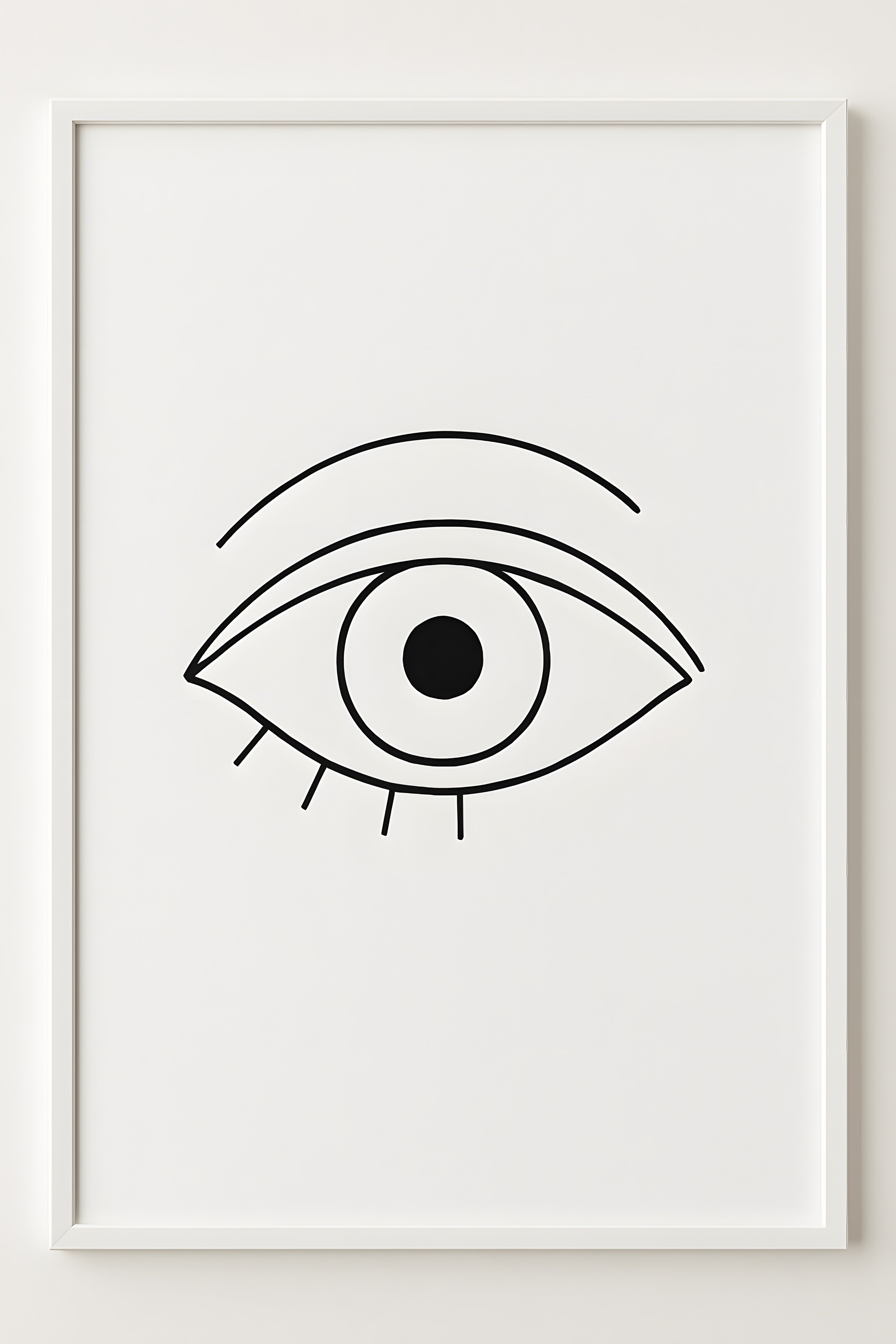 Minimalist eye illustration in clean thin lines | Printable Wall Art | Instant Download