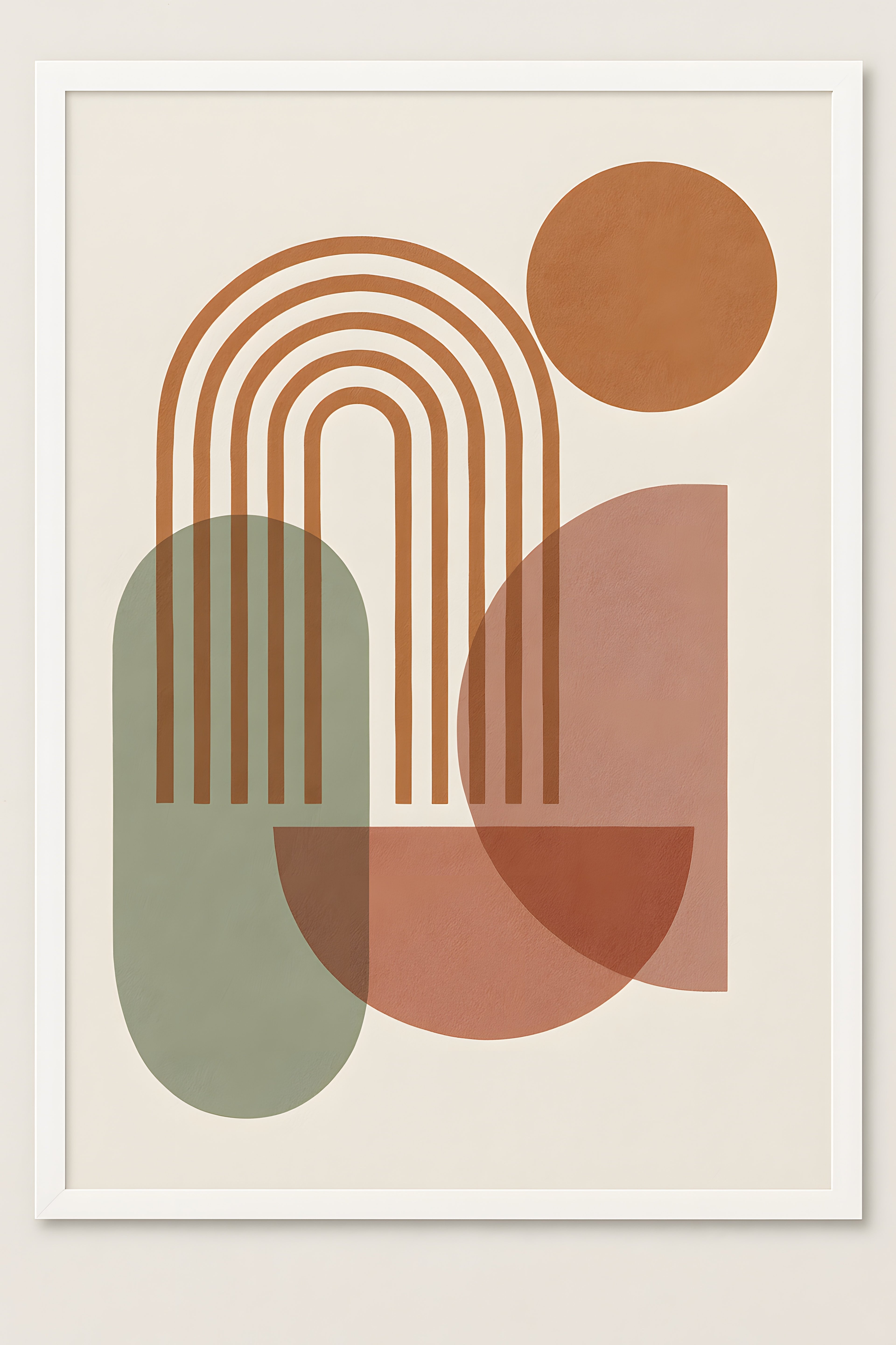 Abstract boho arches in muted terracotta | Printable Wall Art | Instant Download