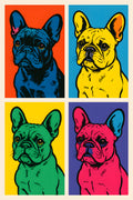 Pop art style French bulldog portrait in bold Andy Warhol... | Printable Wall Art | Instant Download