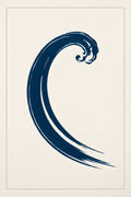 Minimalist wave — single curved line in navy blue on white | Printable Wall Art | Instant Download