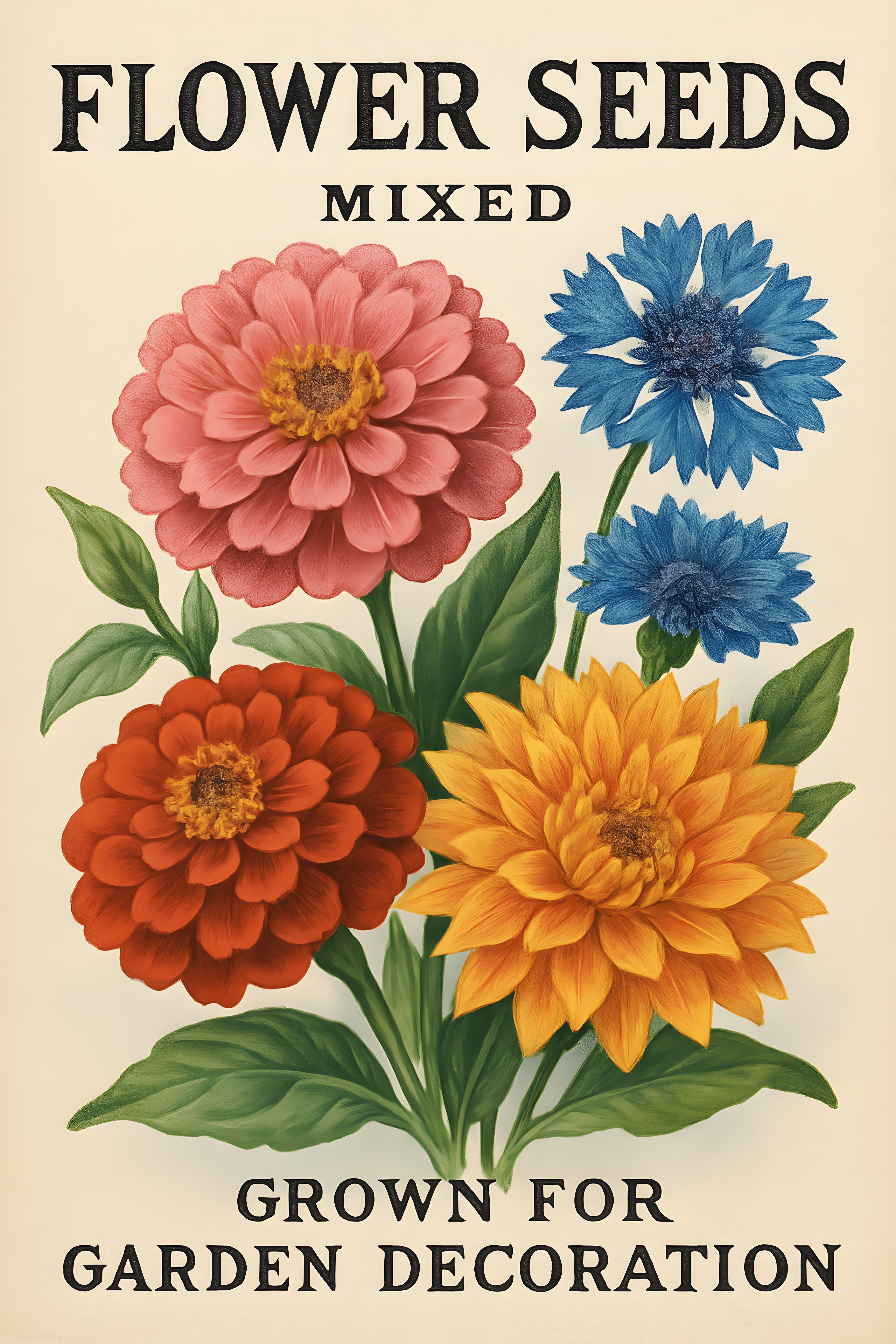 Vintage botanical seed packet illustration | Printable Wall Art | Instant Download