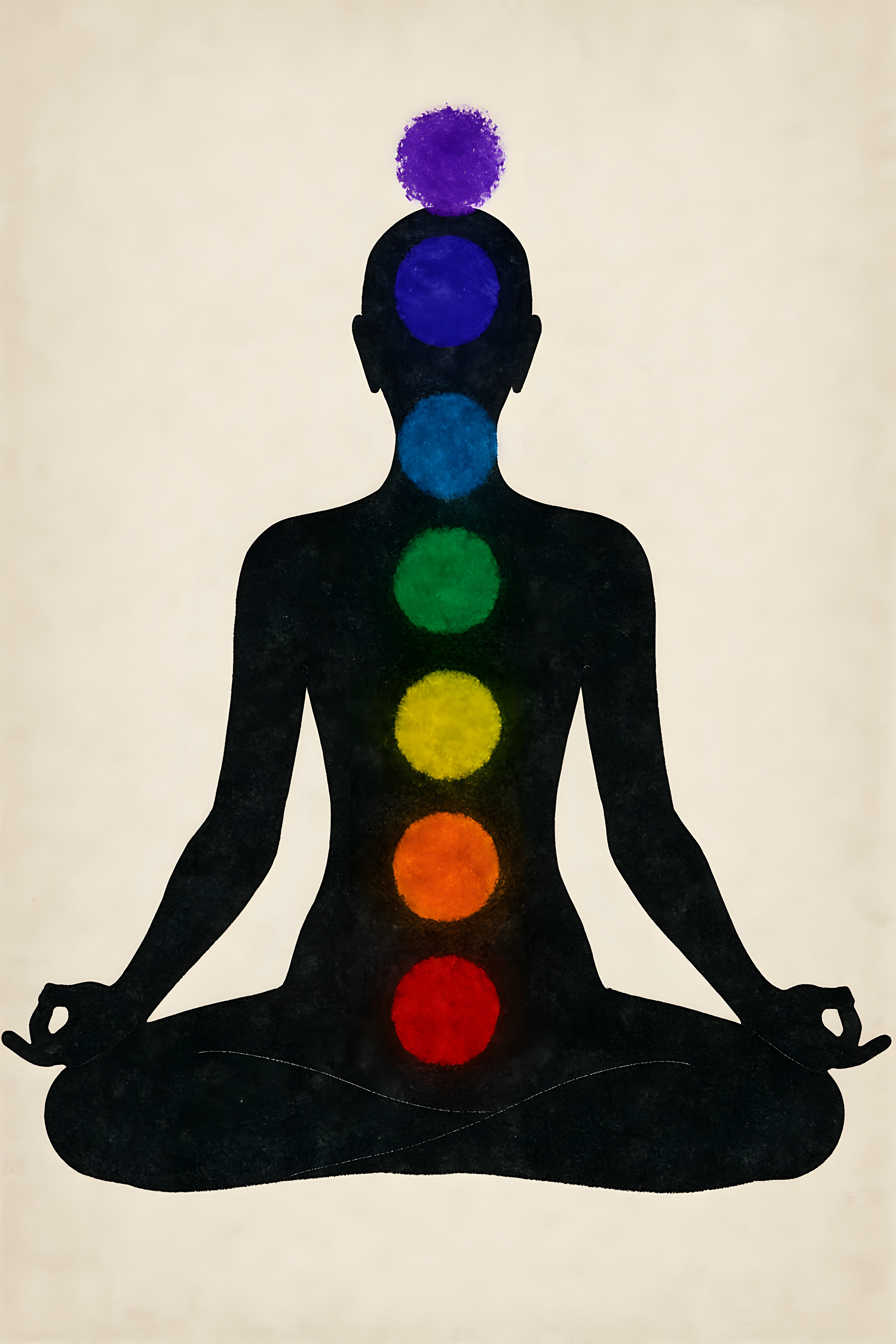 Chakra alignment illustration with seven energy centers i... | Printable Wall Art | Instant Download