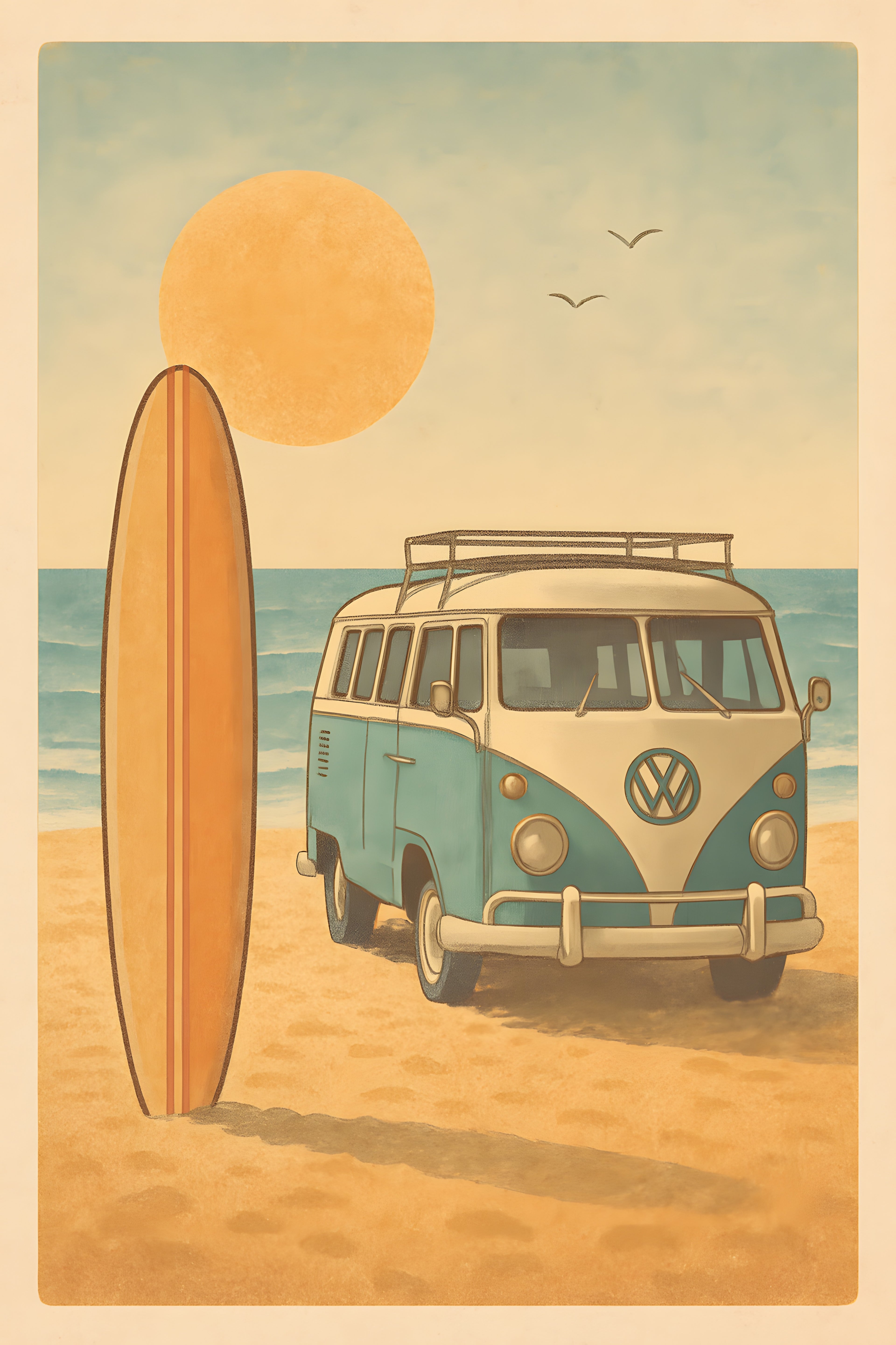 Retro surf culture poster | Printable Wall Art | Instant Download