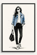 Street style fashion sketch of trendy outfit | Printable Wall Art | Instant Download