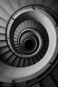 Black and white architectural photography of spiral stair... | Printable Wall Art | Instant Download