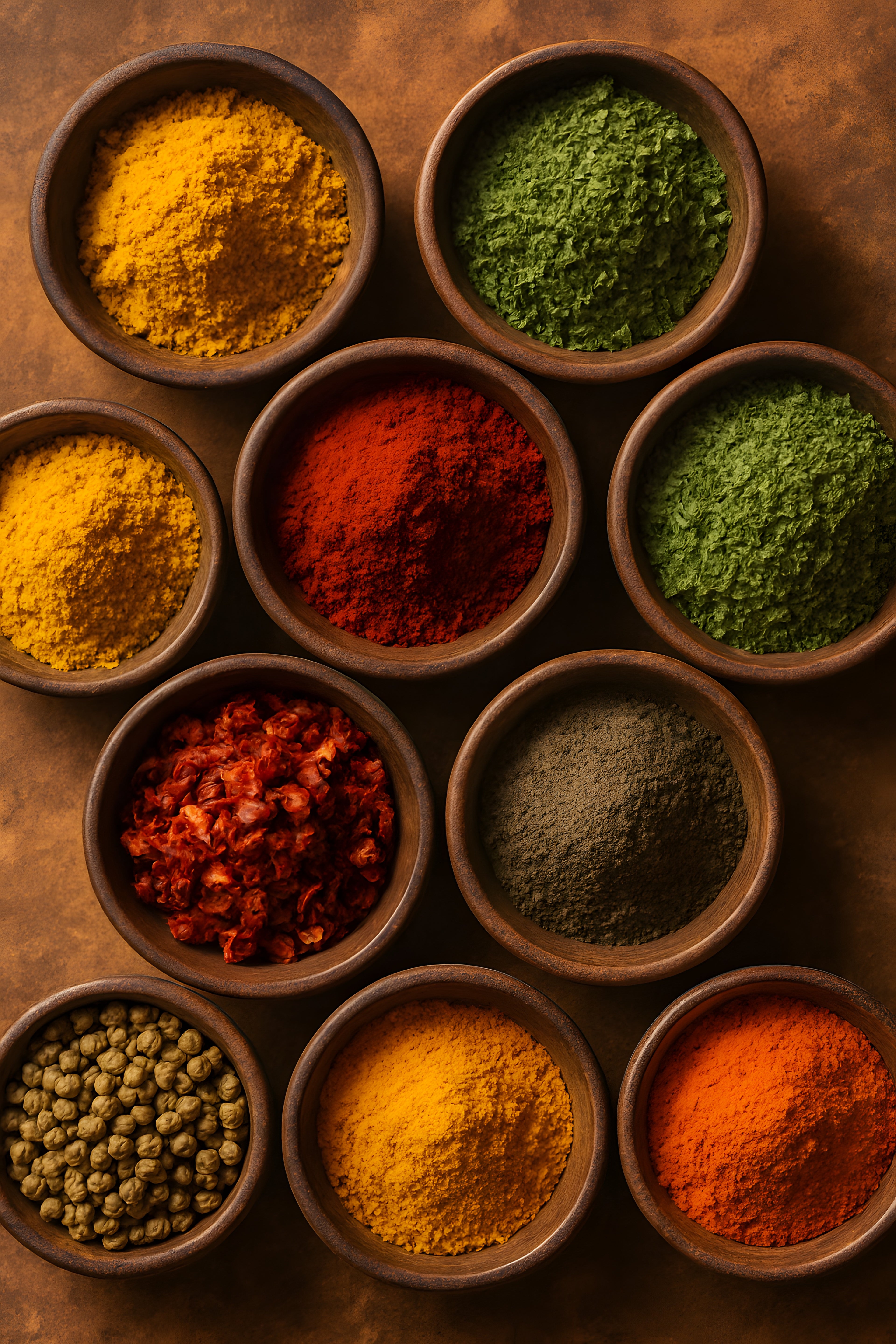 Artistic overhead photograph of colorful spices in wooden... | Printable Wall Art | Instant Download