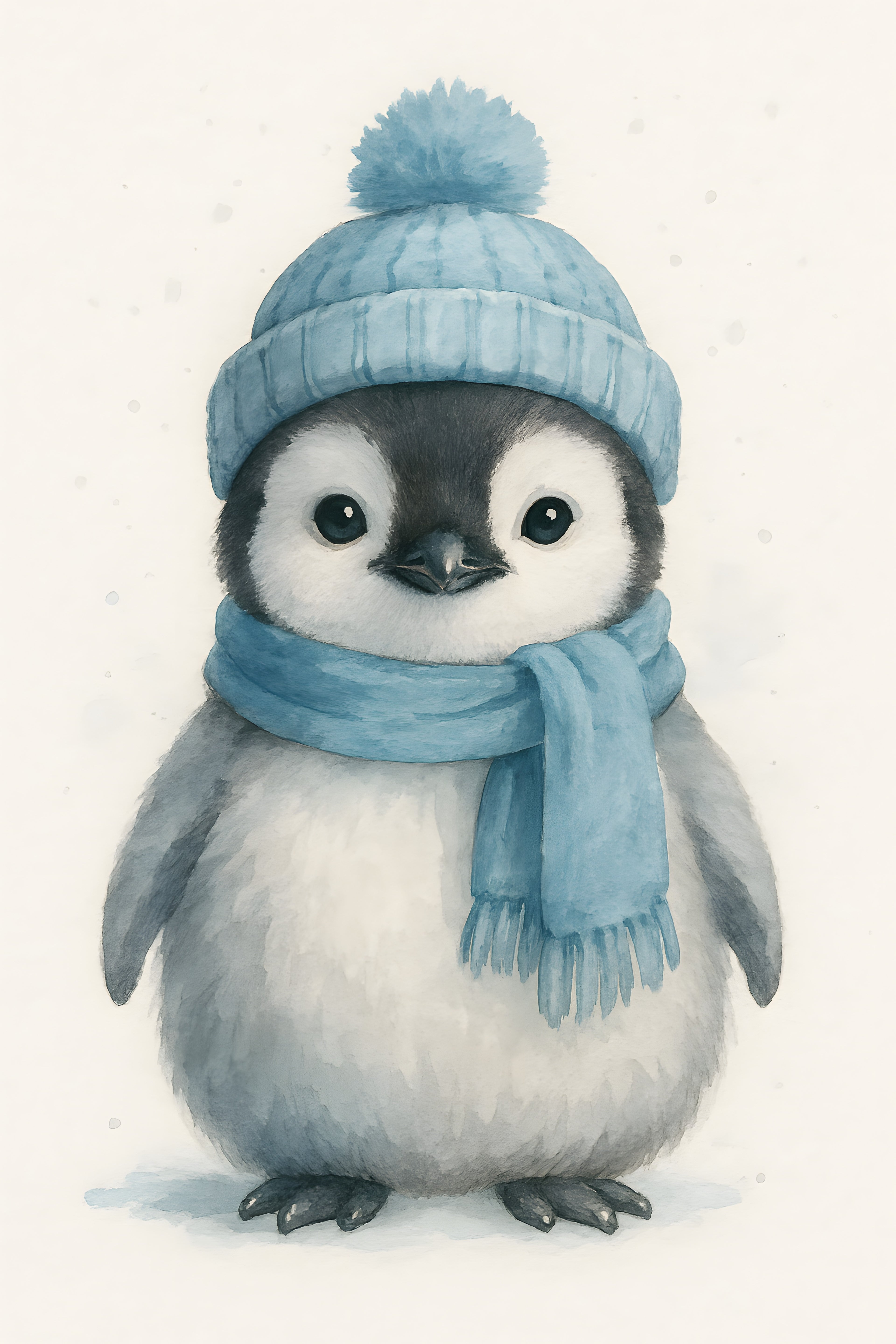 Baby penguin with winter hat and scarf | Printable Wall Art | Instant Download