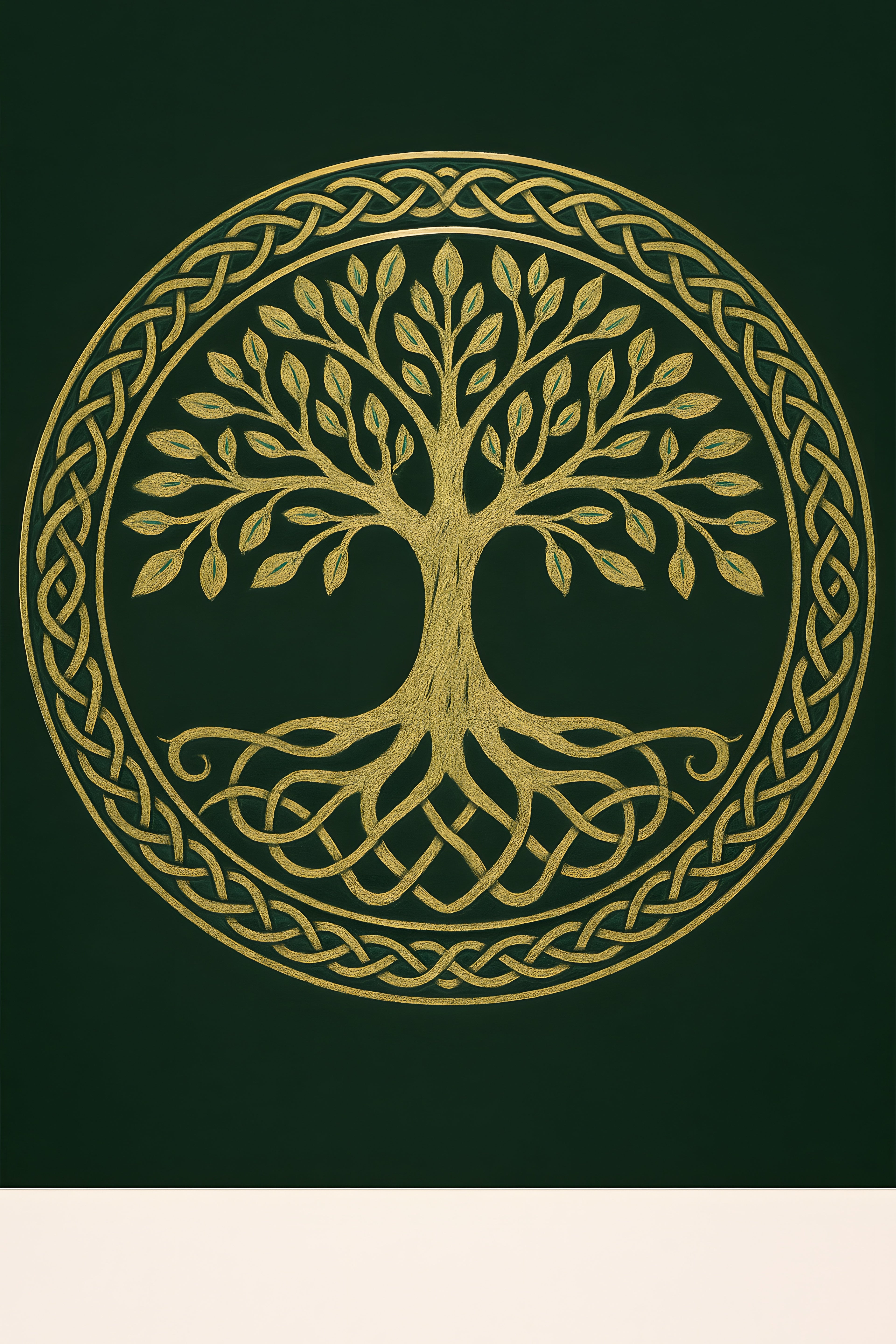 Tree of life with roots and branches forming circle | Printable Wall Art | Instant Download