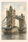 Detailed sketch of London Tower Bridge | Printable Wall Art | Instant Download